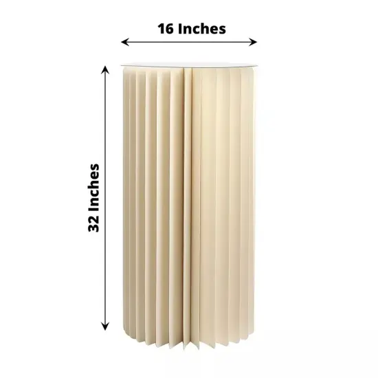 32" Ivory Folding DIY Accordion Pillar Cardboard Display Stand Pedestal Box {4}