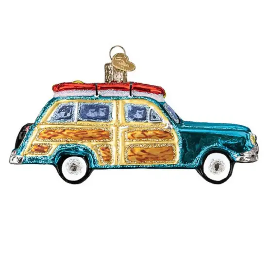 Old World Christmas 2.5 Inch Surf's Up Wagon Tree Ornament , Woody Ornament Blue {2}