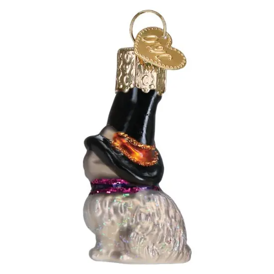 Gumdrop Mini Witch Cat Glass Ornament {2}