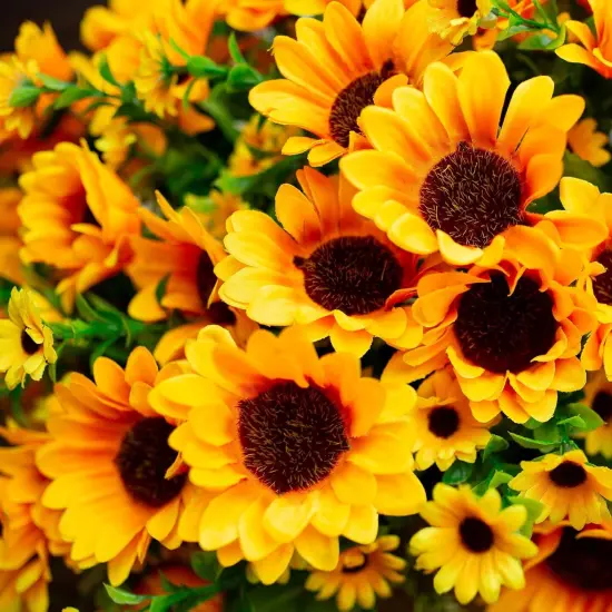 10 Bunches Artificial Summer Sunflowers {3}