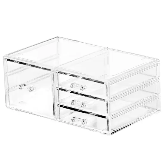 Clear Stackable Storage Bins,Plastic Storage Organizer and Small Drawer Organizer With 4 Drawers for Make Up,Skincare Product,Craft,Beauty and Desktop Drawers Organizer Storage {1}