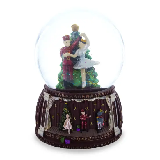 Dancing Nutcracker and Ballerina Musical Water Snow Globe {1}