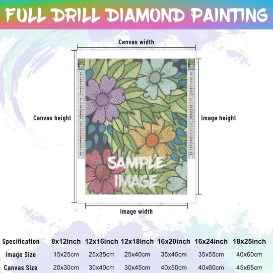 5D Diamond Painting Kits for Adults - Paint with Diamonds Full Round Drill 5D Diamond Dots Craft Diamond Art Kits - Home Wall Decor and Adults Kids DIY Gift-The Bee and The Flower 8x12inch {2}