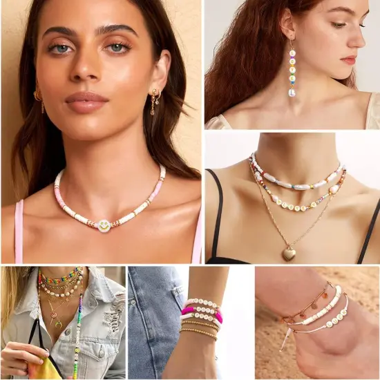 1400pcs Round Letter Beads for Jewelry Making, 28 Style Gold A-Z Alphabet Acrylic Beads Kits Heart Beads for Bracelets Making {5}