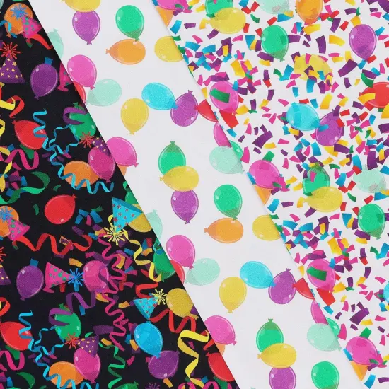 Mook Fabrics Party Time Cotton Fabric [45in. Wide] - By The Yard Confetti White {4}