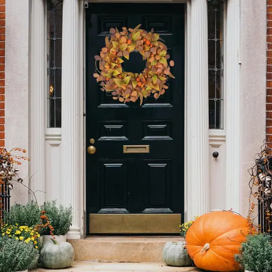 24 Inch Artificial Fall Wreath {2}