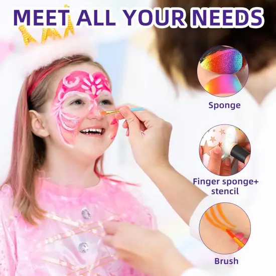 70Pcs Elven Princess Face Paint Stencils(	Multi-color) {4}