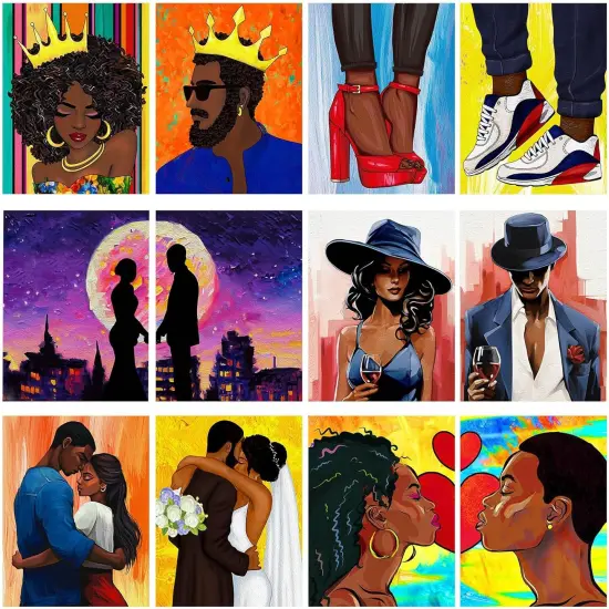 12 Pcs Valentine Gift Pre Drawn Canvas - 8 x 10 Inch (Couple) {1}