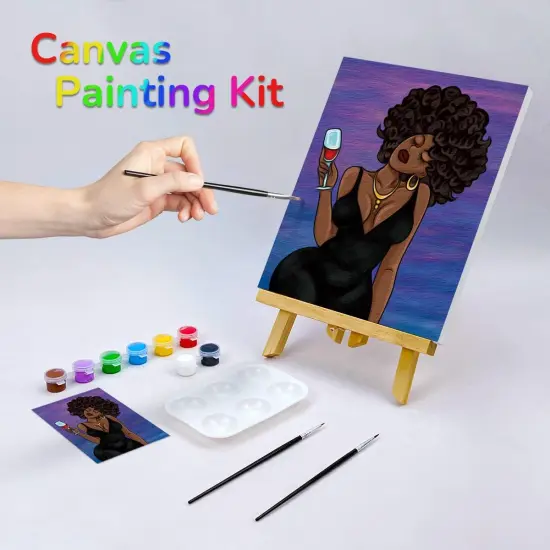 Pre Drawn Canvas Painting Kit - 8x10 (Pallet Chic Girl) {4}