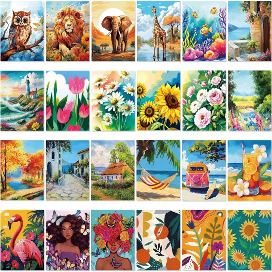 24 Pcs Pre Drawn Canvas - 8 x 10 Inch (Mixture) {1}