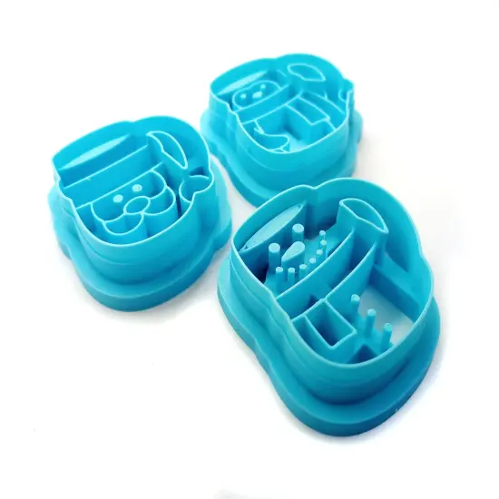 Winter Mug Clay Cutter Set, 3 pc, Santa Claus Penguin & Snowman, Adorabilities {3}