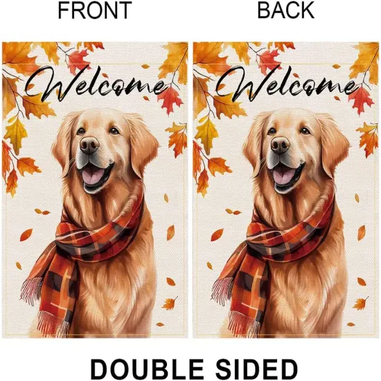 Golden Retriever Fall Dog Garden Flag(Dog 12.5x18) {2}