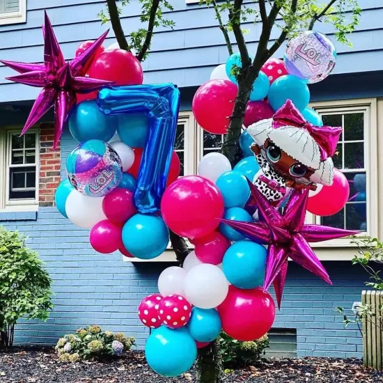 50 Pcs Hot Pink Foil Cone Star Balloons(26 Inch Hot Pink) {5}