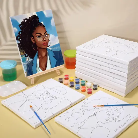 12 Pack Pre Drawn Canvas Painting Kits - 8" x 10" (Adult Couples) {5}