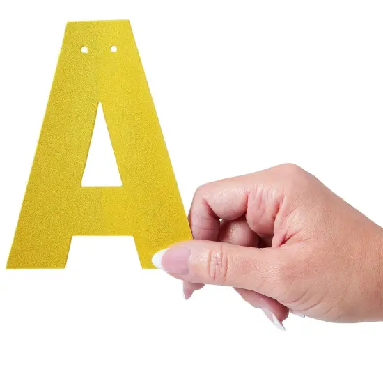 130-Piece DIY Gold Glitter Make Your Own Banner Kit with Letters, Numbers, Symbols, and String for Birthdays, Weddings, and Party Supplies Decor (5-Inch Letters) {5}