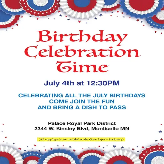 Great Papers! Patriotic Fan Letterhead, for Invitations, Announcements and Personal Messages, Printer Friendly 8.5”x11”, 50 Pack {4}