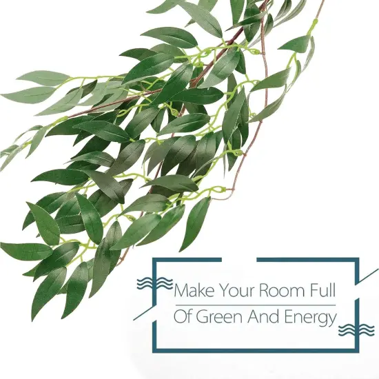 Fake Vines Greenery Garland - 5 Packs Total 28ft Green Willow Leaf Vine {5}