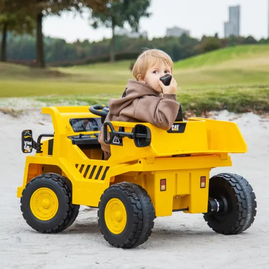 Costway Kids Ride on Dump Truck with 2.4G Remote Control Working Megaphone Sand Shovel {8}