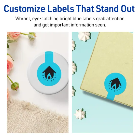 Avery Bright Blue Paper Labels, 1.5" x 4" Lollipop {3}