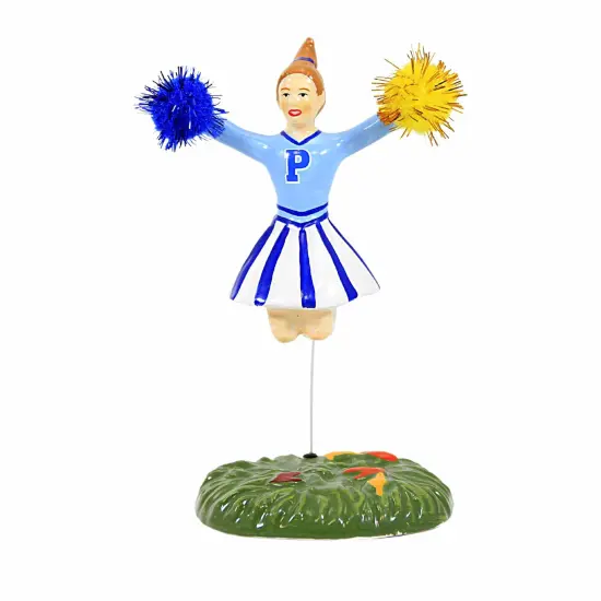 Department 56 Villages 3.75 In Go Polars! Halloween Halloween Village , Halloween Decor Halloween Cheer Leader Pom Pom Blue {1}