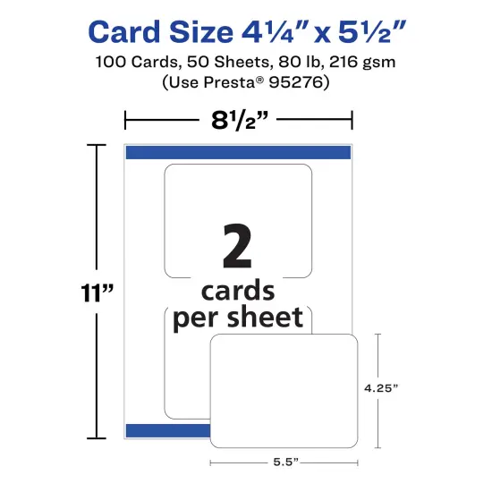 Avery Printable Matte White Corner Cards with Sure, 4.25" x 5.5" Rectangle Rounded Corne {5}