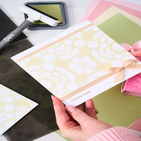 Sizzix Textured Impressions Embossing Folder By Eileen Hull-Floral Damask {4}