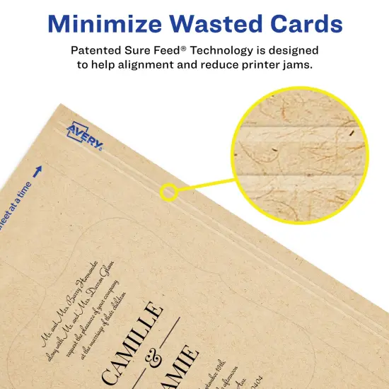 Avery 4-1/4" x 5-1/2" Rectangle Flourished Edge, Kraft Brown Postcards {4}