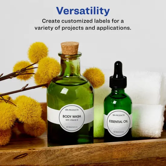 Avery Glossy White Wraparound Labels with Sure Feed, 1.5" x 3.5" {2}