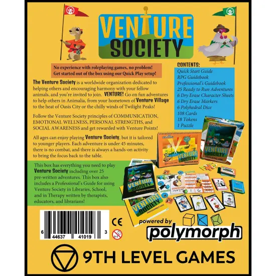 9th Level Games: Venture Society - Tabletop Roleplaying Game, RPG Adventures To Build Social Emotional Learning Skills, Ages 6+, 2-6 Players, 30 Min {3}