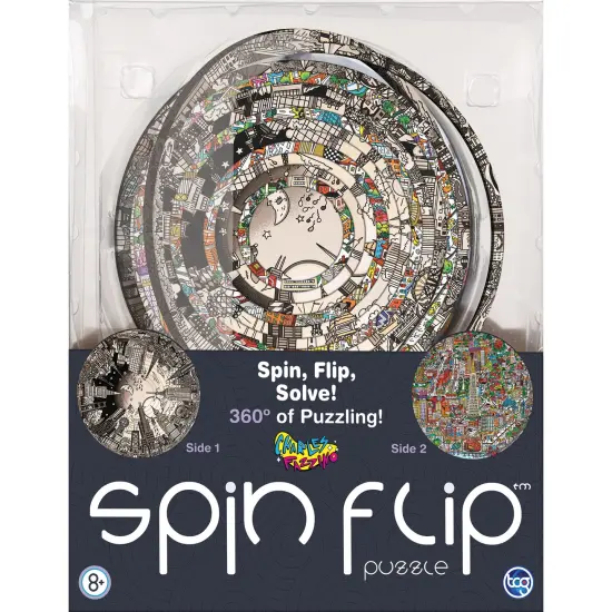 Spin Flip Puzzle: Charles Fazzino 2L- 14 Rings - 2-In-1: Double-Sided Puzzle, Spin-Flip-Solve, 360 Degress Of Puzzling, Fidget Toy, Adults & Kids 8+ {7}