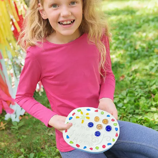 4M: Make Your Garden: Stepping Stone - DIY Ceramic Yard Decor Kit, All-In-1 Art & Craft Set, 7.5" Mold, Decorate W/ Beads-Glitter-Stones, Kids Ages 8+ {7}