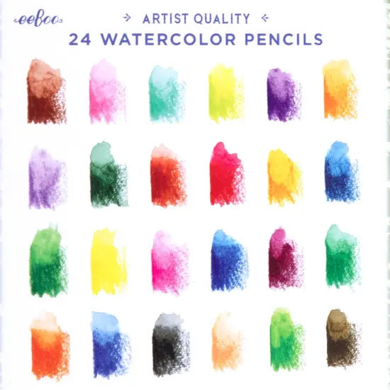 eeBoo Piece & Love: Mushroom Watercolor Pencils - 24 Piece Set, Vibrant Colors, Artist Quality, Stylish Foil Design, Adults Art & Craft Supplies {5}
