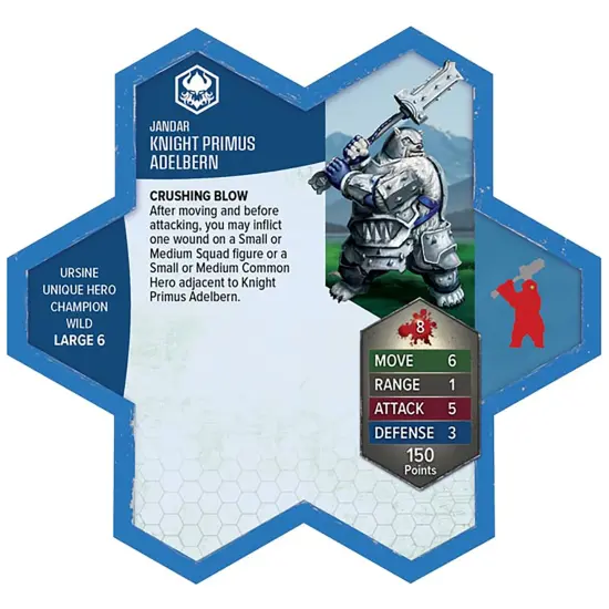 Renegade Games: Heroscape: Rising Tide &ndash; Knight Primus Adelbern & Ordo Borealis Army Expansion - 2 Fully Assembled Unpainted Miniatures & 2 Army Cards {7}