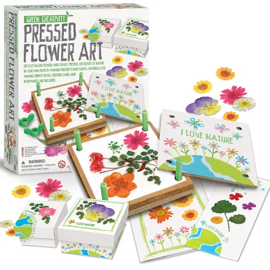 4M: Green Creativity: Pressed Flower Art - Preserve Plants & Leaves, DIY Trinket Boxes-Greeting Cards-Bookmarks, Nature Arts & Craft Kit, Kids Age 5+ {3}
