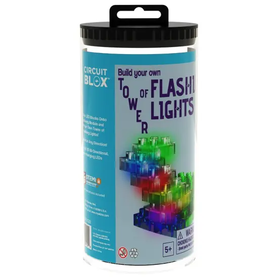 E-Blox: Circuit Blox: BYO Tower of Flashing Lights - Color-Changing LED Blocks Kit, Stack & Build 3D Brick Creations Set, DIY STEM Toy, Kids Ages 8+ {3}