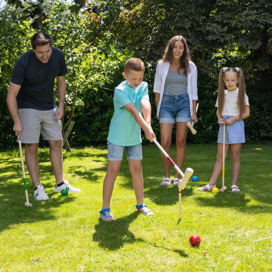 Grasshopper Games: Croquet - Classic Yard Game, Wood Set, 4 Mallets, Colorful Balls, Travel Bag, Outdoor Play, Party & Lawn Activity, Family Age 3+ {4}