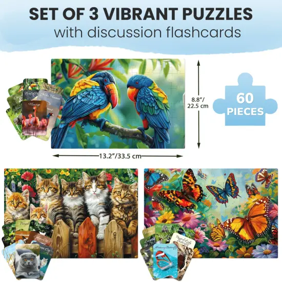 60 Pcs Dementia Puzzles for Elderly | Gems of Nature {2}