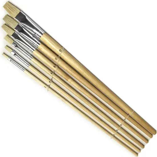 6 Paint BRUSH SET for Oil Watercolor Acrylic ART CRAFT ARTIST PAINTING - BS025 {1}