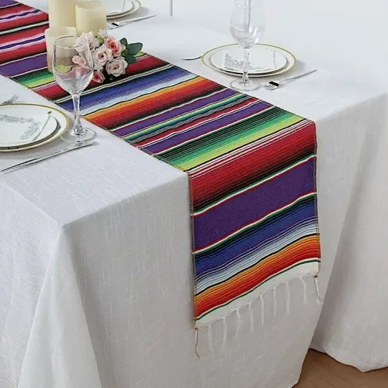 14x108" Assorted Mexican TABLE RUNNER Tassels Fiesta Party Events Decoration {2}