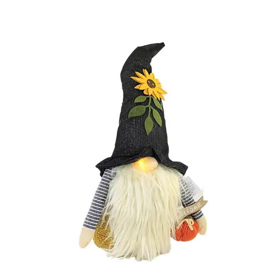 C & F 18.0 Inch Witches Hat Gnome Halloween Figurine , Lightweight Halloween Decor Pumpkin Sunflower Black {3}