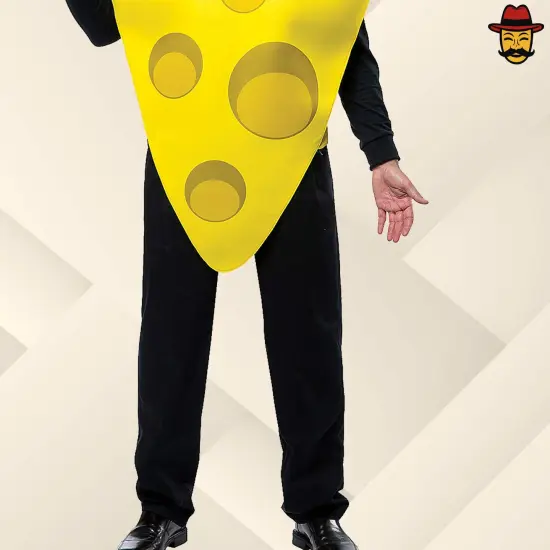 Cheese Wedge Adult Costume Halloween Funny Yellow Poly-Foam Tunic Food Party Outfit {5}