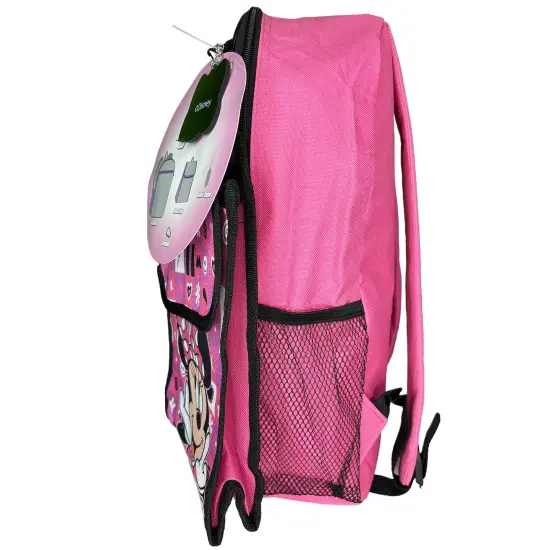 Walt Disney Minnie Mouse 16" Pink Nylon Backpack with Lunch Bag set for Girls 3+ {6}