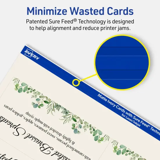 Avery Matte Ivory Tent Cards, 2-1/6" x 4" Rectangle {4}