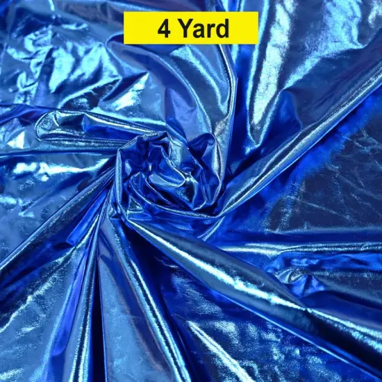 Metallic Foil Spandex Lame Stretch Fabric for Apparel and Costumes Royal {1}