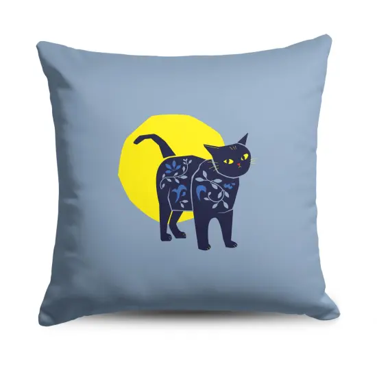 Halloween 18 Inch Throw Pillow Eyes and Cats {7}