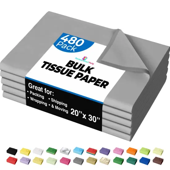 Tissue Paper for Gift Bags -20" X 30" Bulk Tissue Paper Dark Blue 480 Sheets - 10lb Newsprint for Packing, Birthday Gift Box Filler, Packing Supplies for Moving SuppliesGray {1}