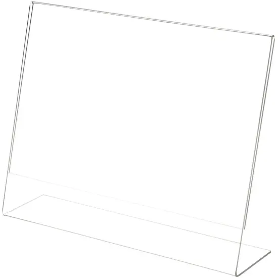 Plymor Clear Acrylic Sign Display / Literature Holder (Angled), 14" W x 11" H {2}