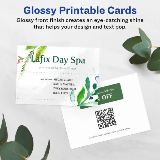 Avery 2-1/2" x 3-1/2" Rectangle, Glossy White Business Cards {2}