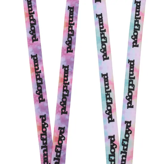 Pink Floyd Repeat Logo & Prism Charm Tie-Dye Lanyard With ID Sleeve {1}