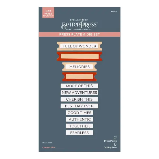 Spellbinders BetterPress Plate & Die Set Golden Afternoon-Cherish This, Golden Afternoon {1}
